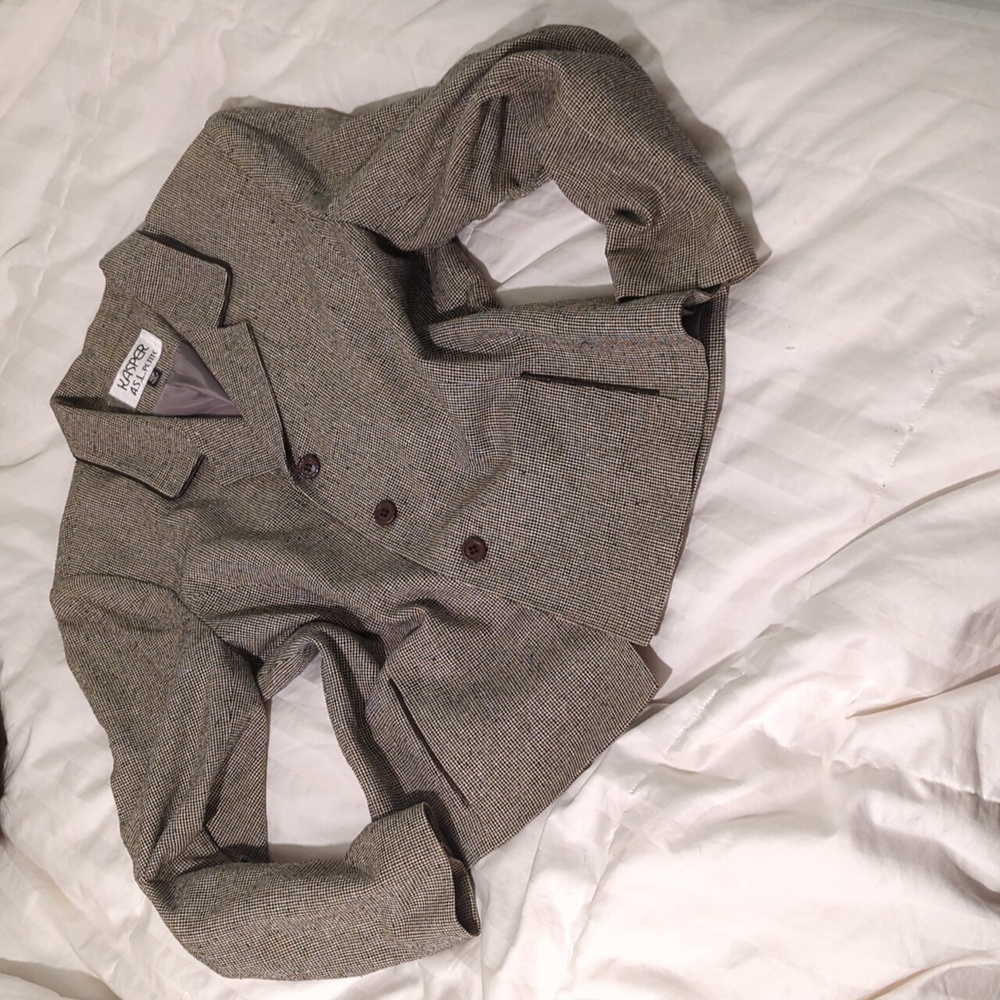 Kasper Vintage blazer tweed look, woven tan